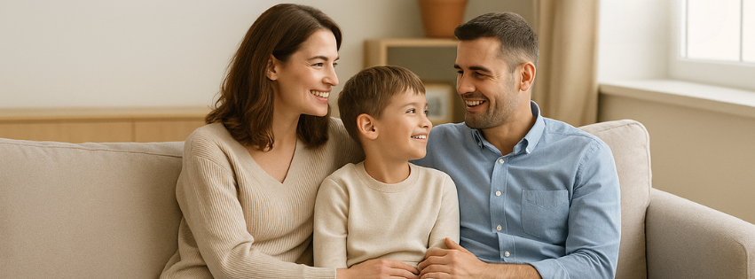 Happy family connected through EnviaBolivia - Supporting families across borders